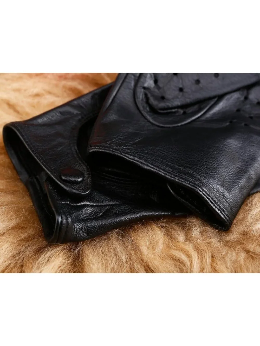 Classic Fingerless Nappa Leather Driving Gloves for Women - Unlined Lambskin